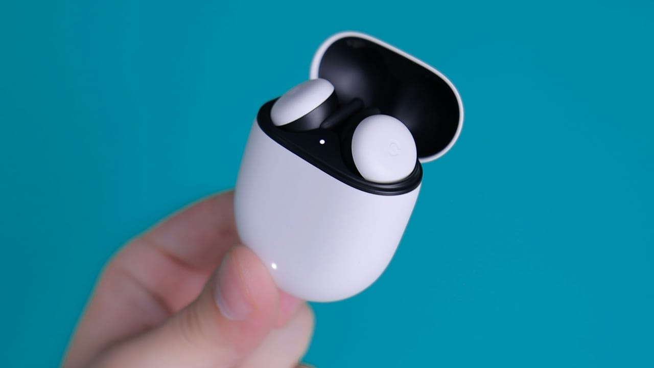 TWS earbuds in a charging case