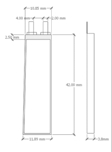 smart glasses battery dimension